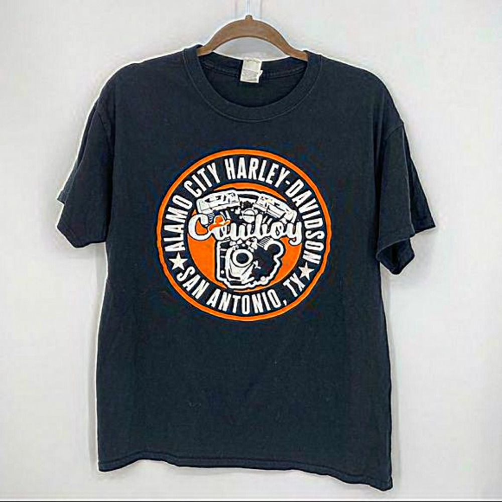 Harley Davidson Alamo City‎ y shirt Tee L black